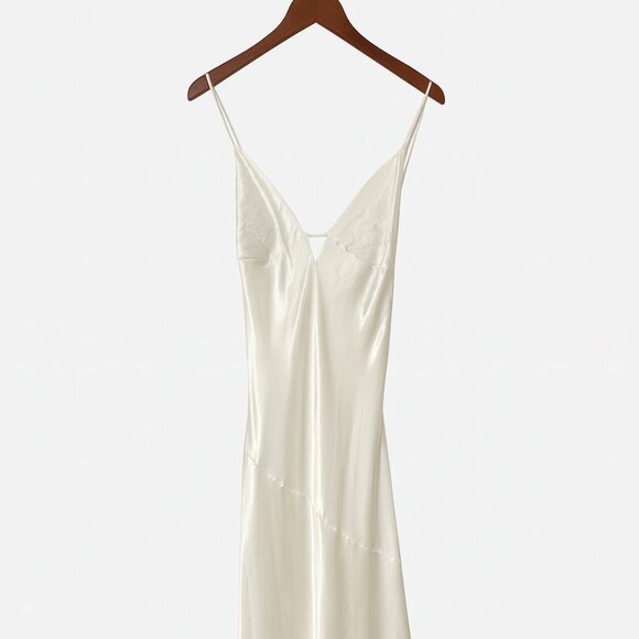 Meski Cora White Tie-Back Slip Dress – Size Medium - Picture 6 of 7